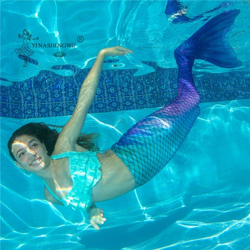 Купальник для косплея девочек с хвостом русалки Пляжное бикини моноластами