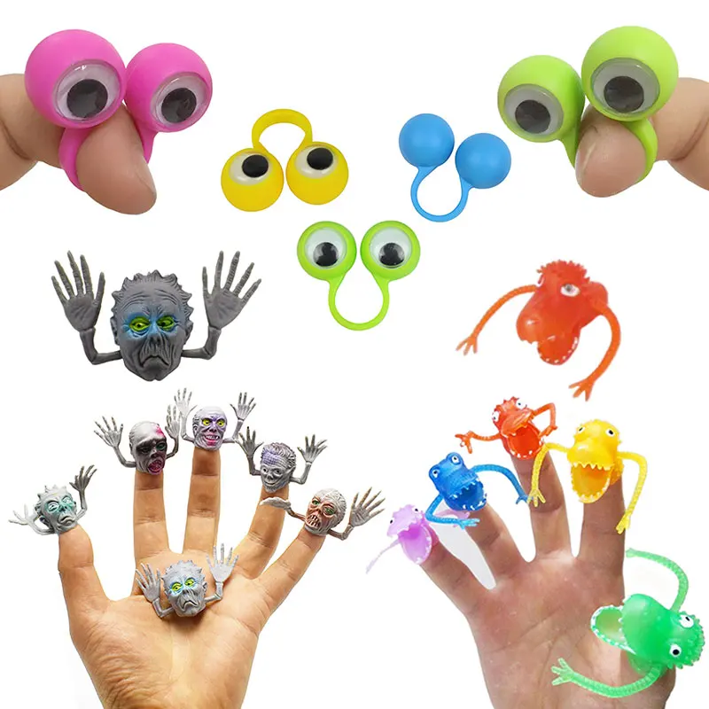 10 шт. Монстр призрак головы/Динозавр/яркие глаза пальчиковые игрушки забавная