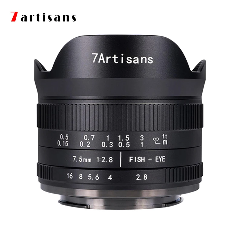 Объектив 7artisans 7 5 мм F2.8 II сверхширокоугольный рыбий глаз для крепления Sony E A7 A7II/fuji