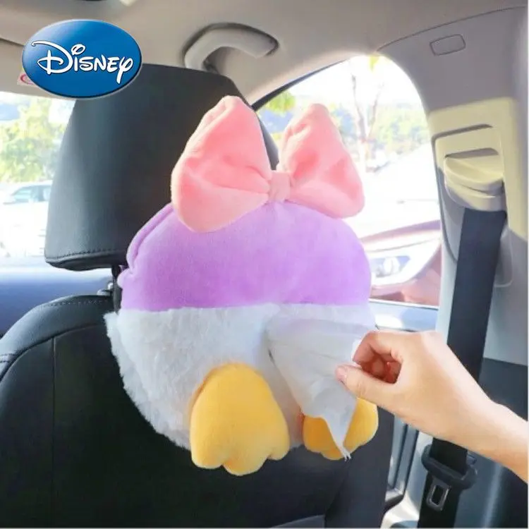 

Disney Mickey Mouse Minnie Car Tissue Storage Box Plush Doll Car Interior Seat Back Pendant Pendant Type Drawer