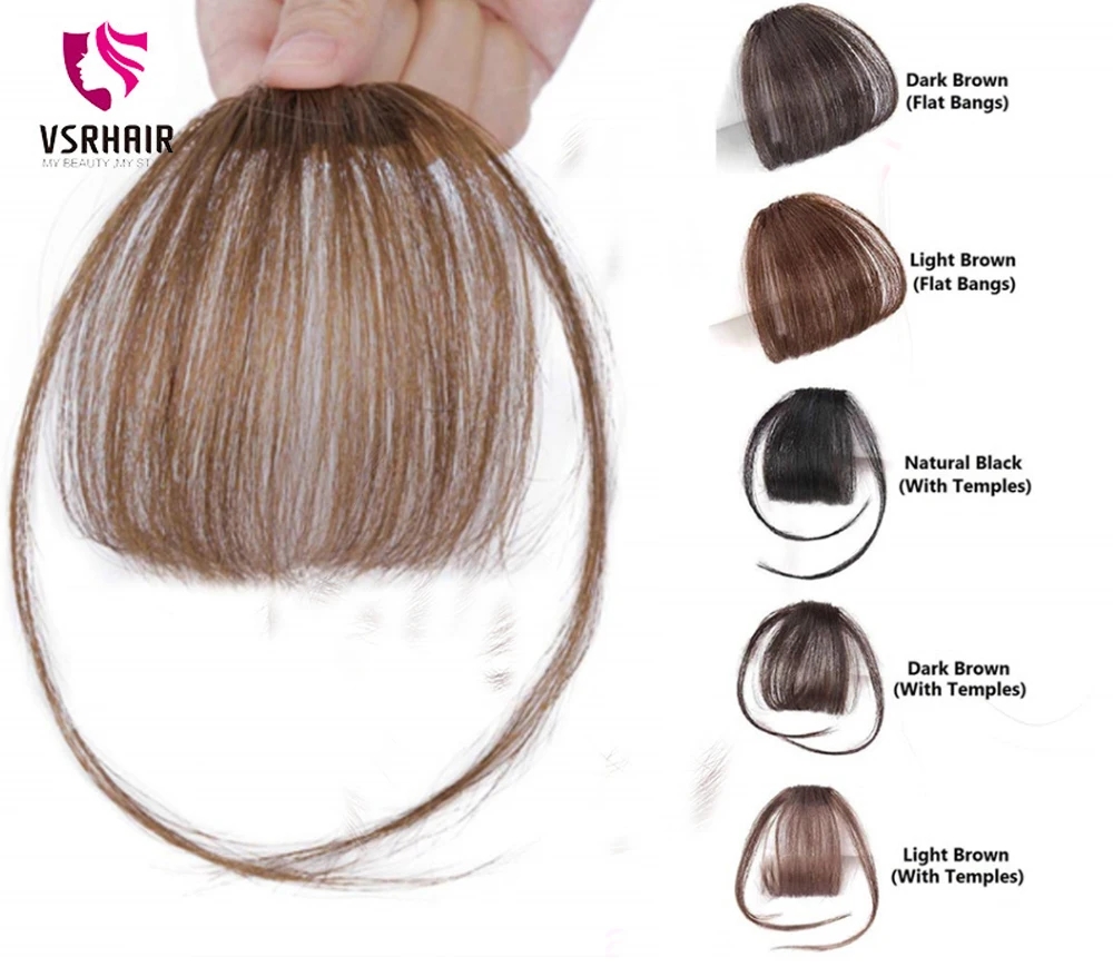 VSR 3 шт. с челкой 2 в 1 машина Remy Fringe клип одной части полный голова человеческие