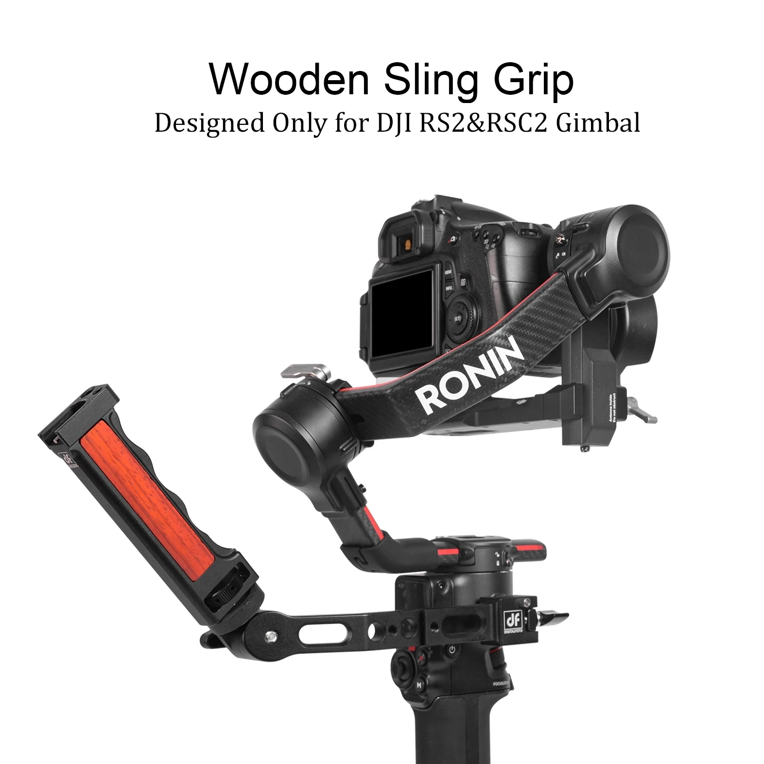 

DF DIGITALFOTO Adjustable Handle Hand Grip for DJI RS2 RSC2 Ronin S2 Gimbal accessories with Cold Shoe Mount