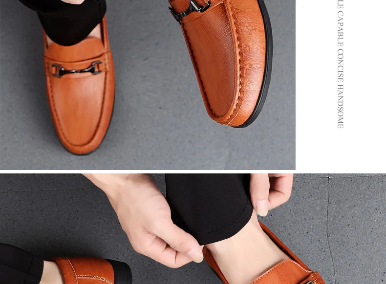 Роскошная обувь; мужские лоферы из натуральной кожи; сезон весна-осень; zapatos de hombre mocasines cuero; повседневные мужские лоферы без застежки; горячая распродажа