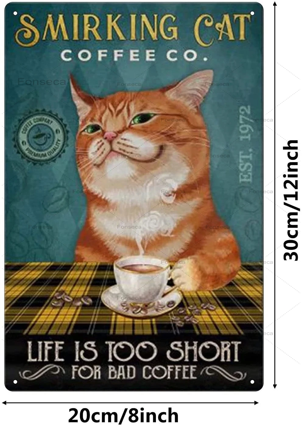 Металлический жестяной знак в виде кошки Smirking забавные животные настенный налет