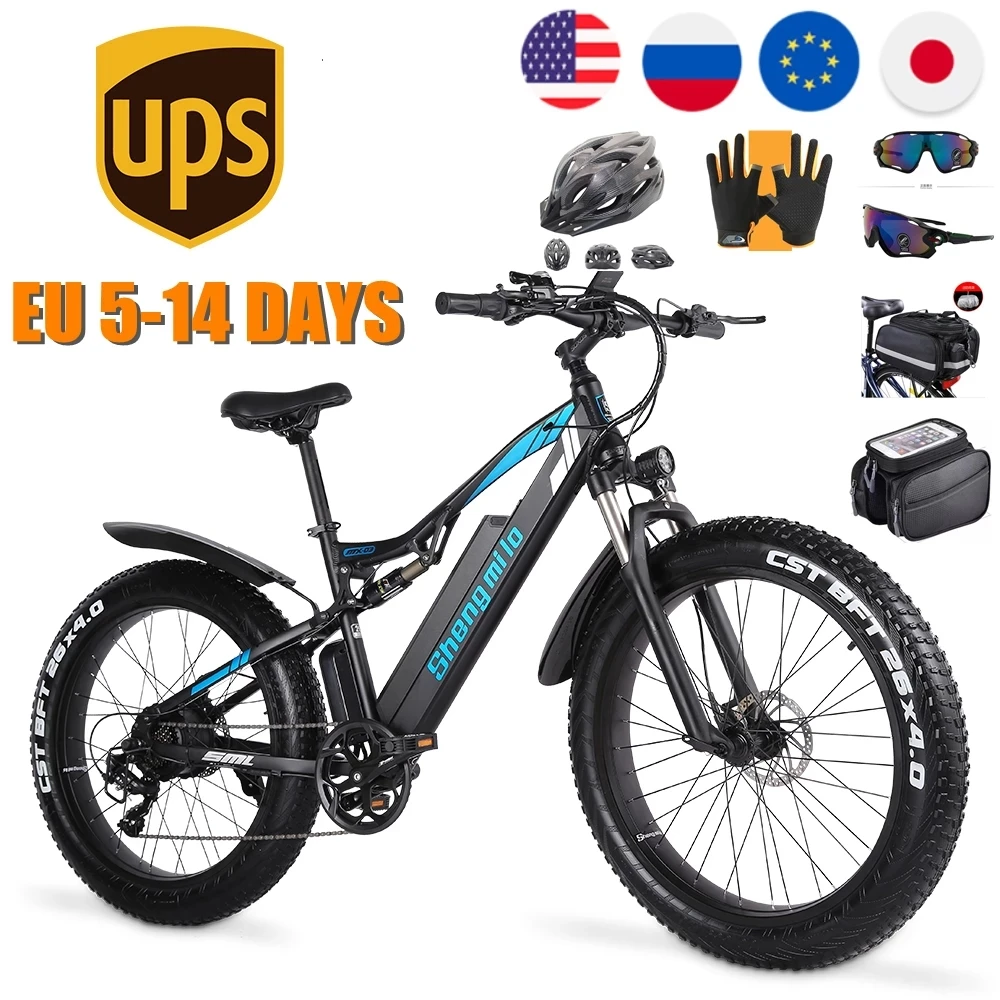 Shengmilo Electric Bicycle 1000W  Fat Tire Electric Bike MX03 Adult Ebike Mountain Cycling Bicycle  48V17AH Lithium Battery