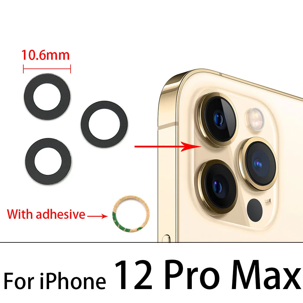 Стеклянный объектив задней камеры для Iphone 6 7 8 Plus X XR XS Max с клейким веществом 11 12 Pro