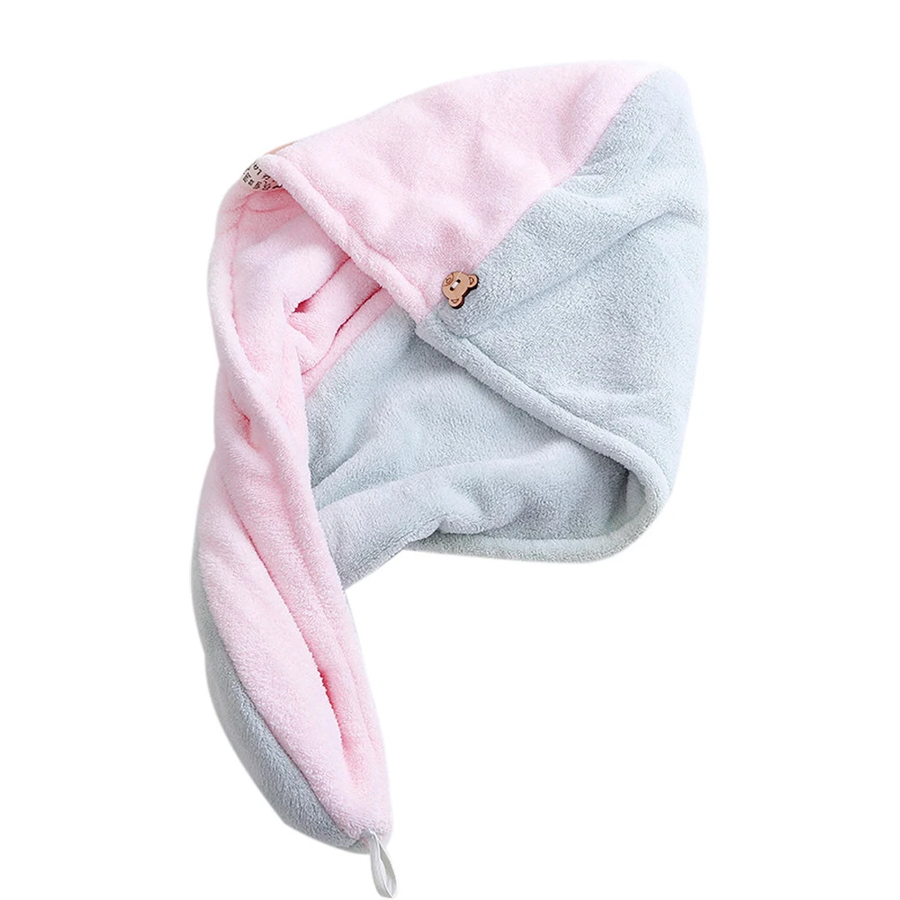 

Magic Microfiber Bathing Quick Dry Hair Cap Turban Wrap Towel Hat Bathroom Cute Long Hair Hair-Drying Shower Caps 2021