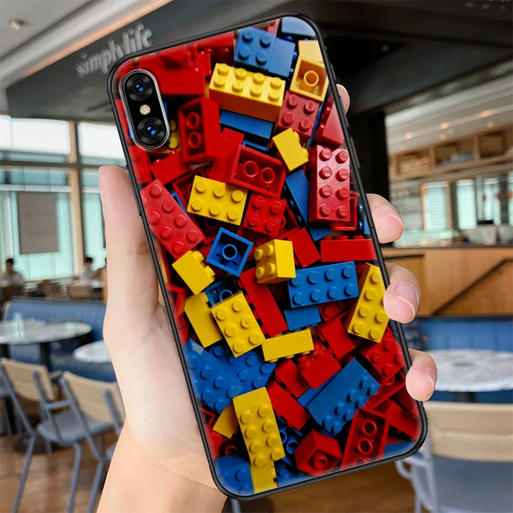 

Toys Legos Phone Case Cover Hull For iphone 5 5s se 2 6 6s 7 8 12 mini plus X XS XR 11 PRO MAX black pretty prime silicone cover
