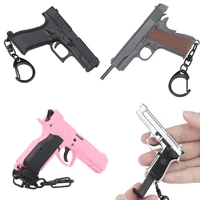 tactical mini pistol gun model keychain 14 toy weapon 1911 glock 45 beretta m92 92g shape model keychain detachable keyring