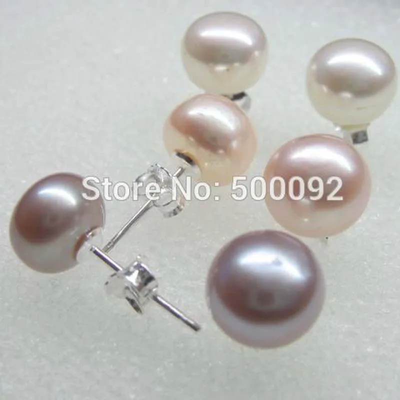 Женские серьги-гвоздики с натуральным жемчугом 10 пар 7 мм | Украшения и аксессуары