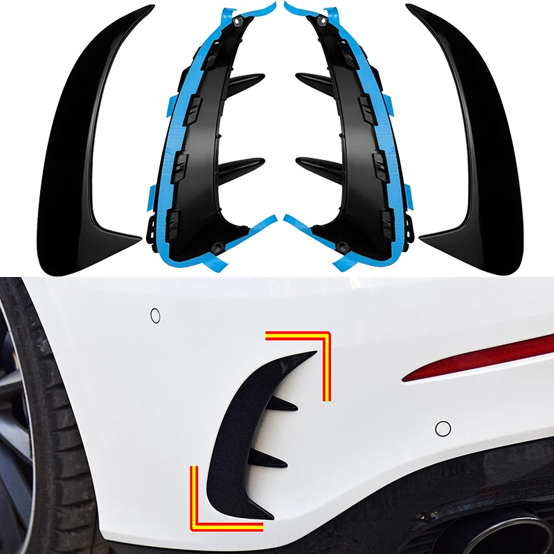 Глянцевая черная накладка на задний бампер наклейки в виде губ заклепки крыло