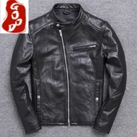 spring streetwear 100 real leather coat men natural sheepskin coats mens moto biker fit genuine leather jacket 2021 1808