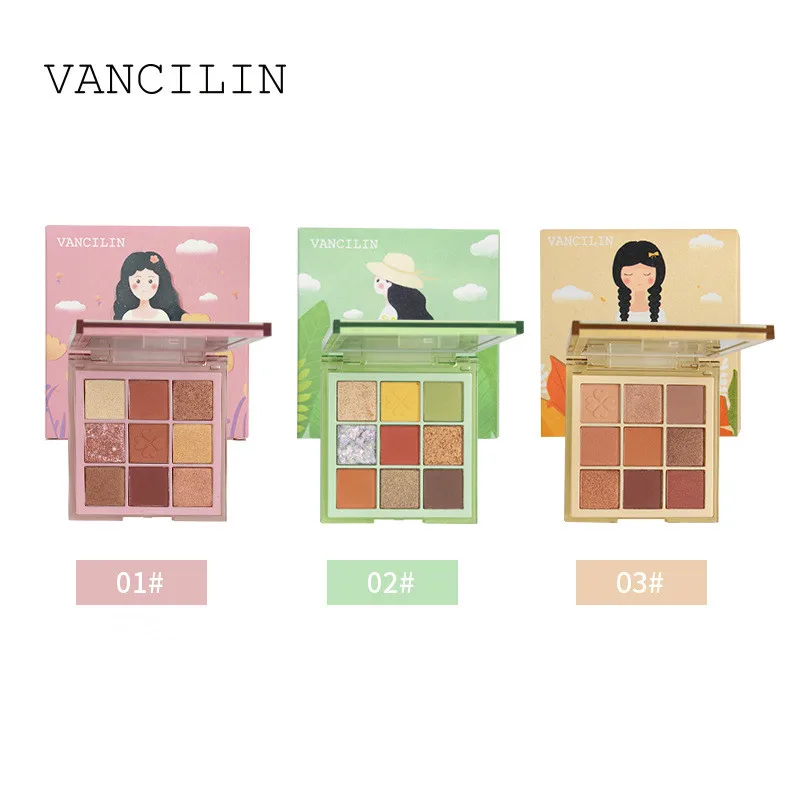 

Vancilin 9 Colors Matte Eyeshadow Palette Set Beauty Makeup for Women Rainbow Glitter Waterproof Shadows Cosmetics Wholesale