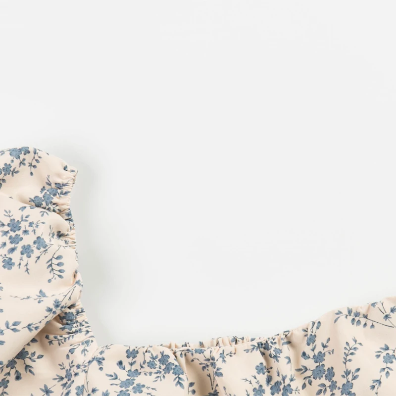 Летняя женская повседневная короткая рубашка с принтом квадратным воротником