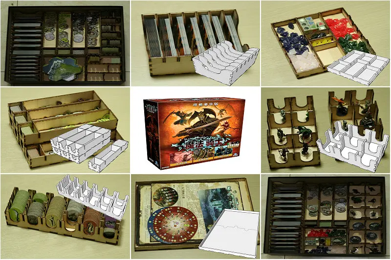 Карточная коробка для хранения игр органайзер волшебного рыцаря деревянный