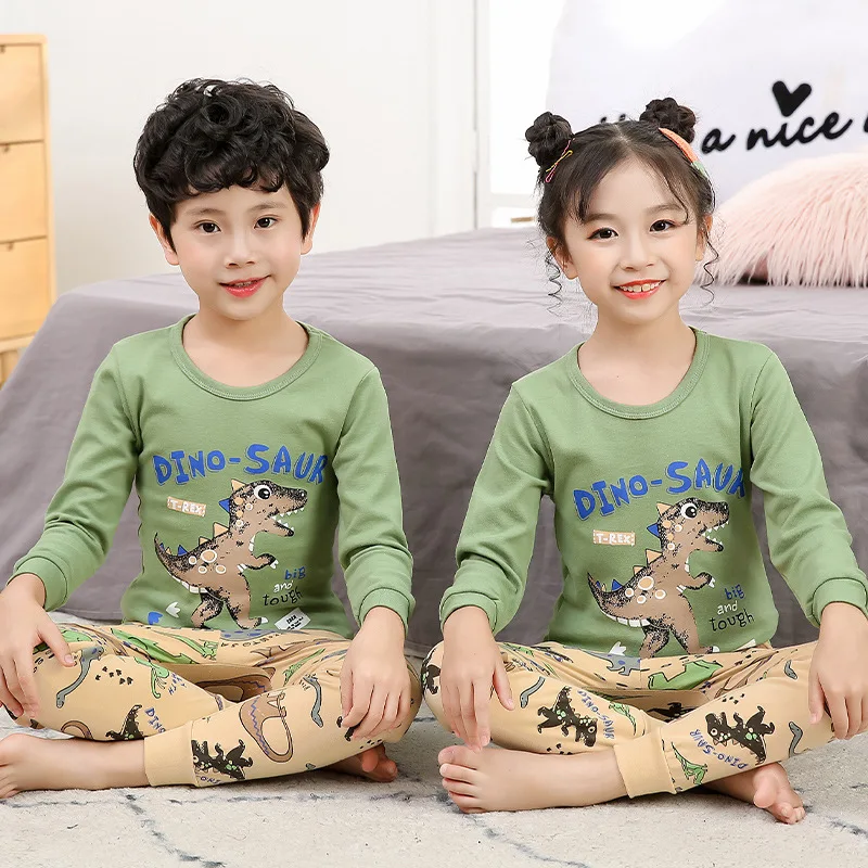 

Kids Pajamas Sets Boy Girl 100% Cotton Nightwear Children Sleepwear for 4 6 8 10 12Year Pyjamas Kids Long Sleeve Teenage Clothes