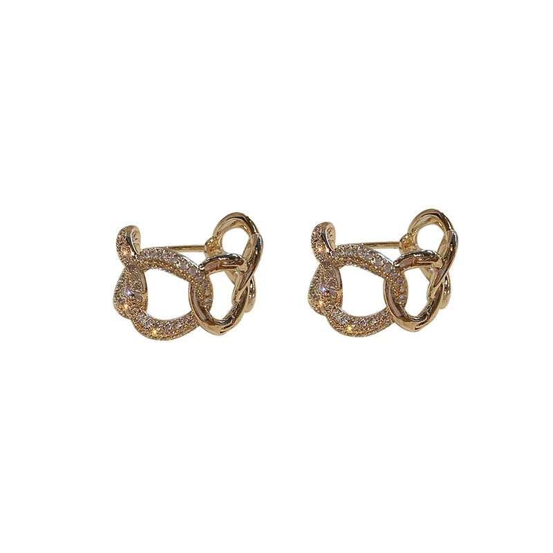 

925 Silver Needle Korea Fashion Diamond Geometric Chain Earrings 2021 New Fashion Temperament Earrings Female Wholesale