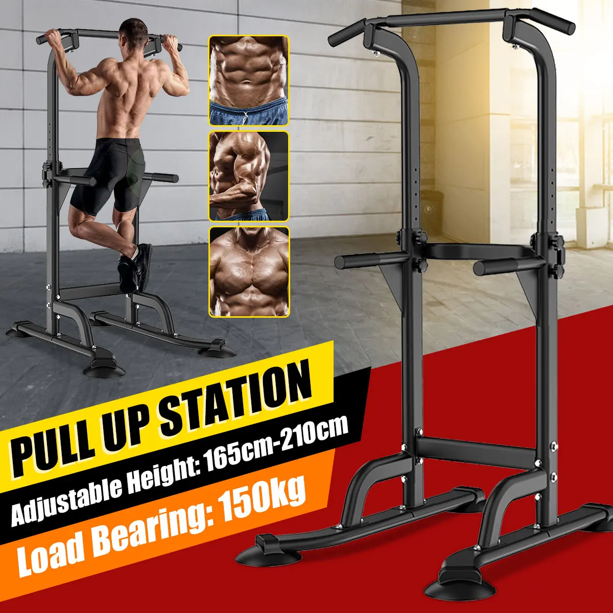 

Fitness Horizontal Bars Multifunction Indoor Parallel Bar Height Adjustable Workout Pull Up Strength Training Home Gym Equipment