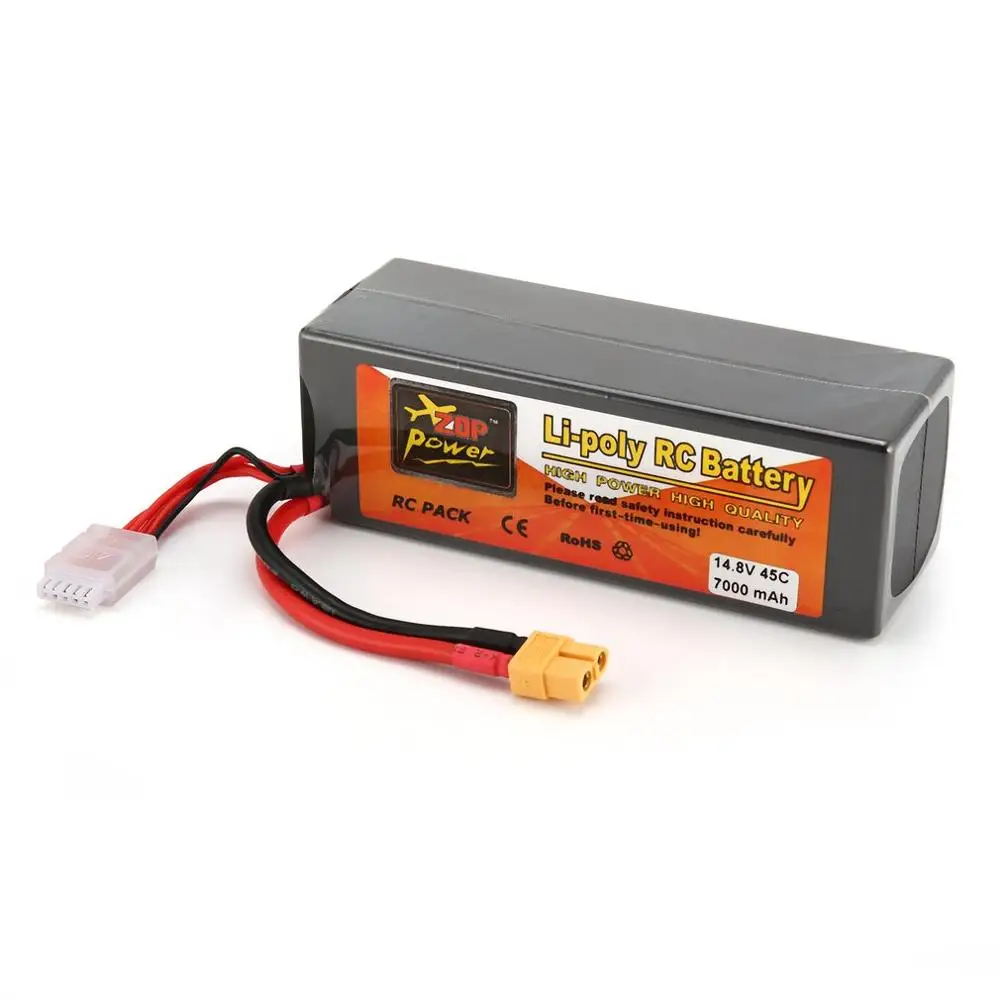 14.8V 45C 7000mAh ZOP Мощность 14,8 V 30C 40C 45C 65C 3300 мА/ч, 5000 мА/ч, 5500 мА/ч, 7000 мА/ч, 8000 мА/ч, 6000 мА/ч, 4S 1P Lipo Батарея XT60 разъем для Радиоуправляемый Дрон, автомобиль tz - Цвет: 14.8V 45C 7000mAh