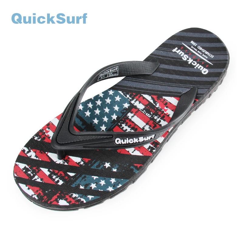 

Шлепанцы Quicksurf мужские резиновые, сандалии-стринги, мягкие, для ванной комнаты, сланцы с американским флагом, летняя обувь