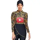 Мусульманские купальники, Женский скромный хиджаб в стиле пэчворк, спортивный купальник с длинными рукавами, 3 шт., одежда для исламского Буркина, купальный костюм, удобный для отдыха