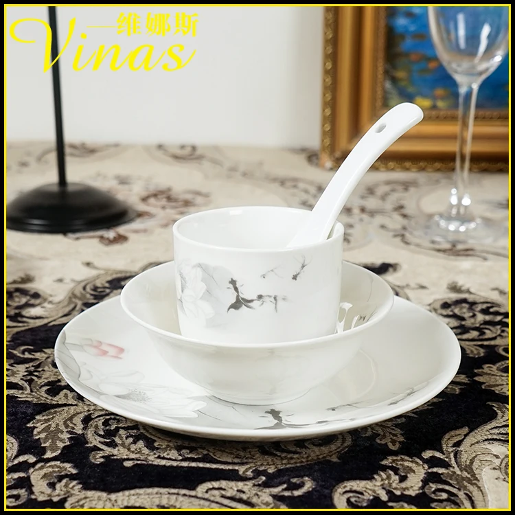 Европейский стиль керамический набор посуды инкрустация фарфоровая десертная