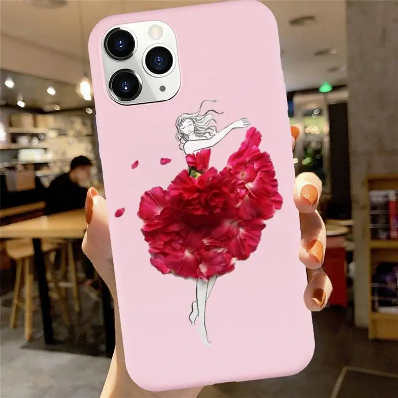

Imaginative Illustrations Phone Case Pink Candy Color for iPhone 6 7 8 11 12 s mini pro X XS XR MAX Plus