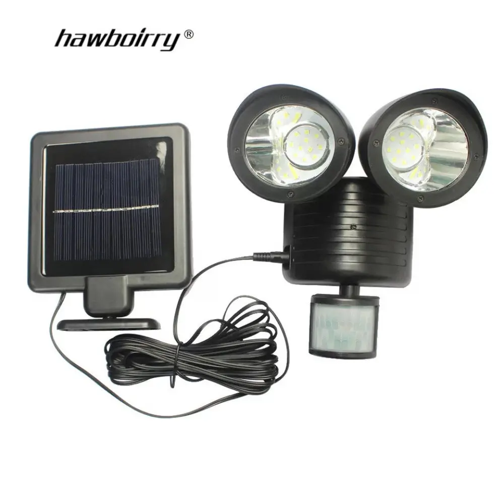 

22 LED Dual Head Solar Light Radar Sensor Spotlight Waterproof Outdoors Solar Garden Light Super Bright Yard Flood LED Lamp