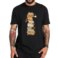 book cat study t shirt youth graphic pattern gifts tshirt 100 cotton eu size digital print tops tee homme