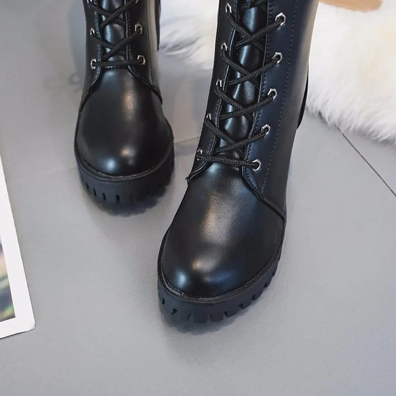 Модная Новая Женская обувь в стиле панк готическом Стиль ремни на шнуровке