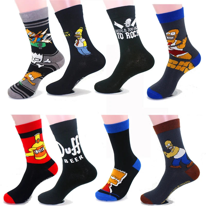 

1Pair Man Knitting Cotton Hip Hop Skateboard Socks Women's Cartoon Anime High Quality Sewing Pattern Funny Casual Street Socks