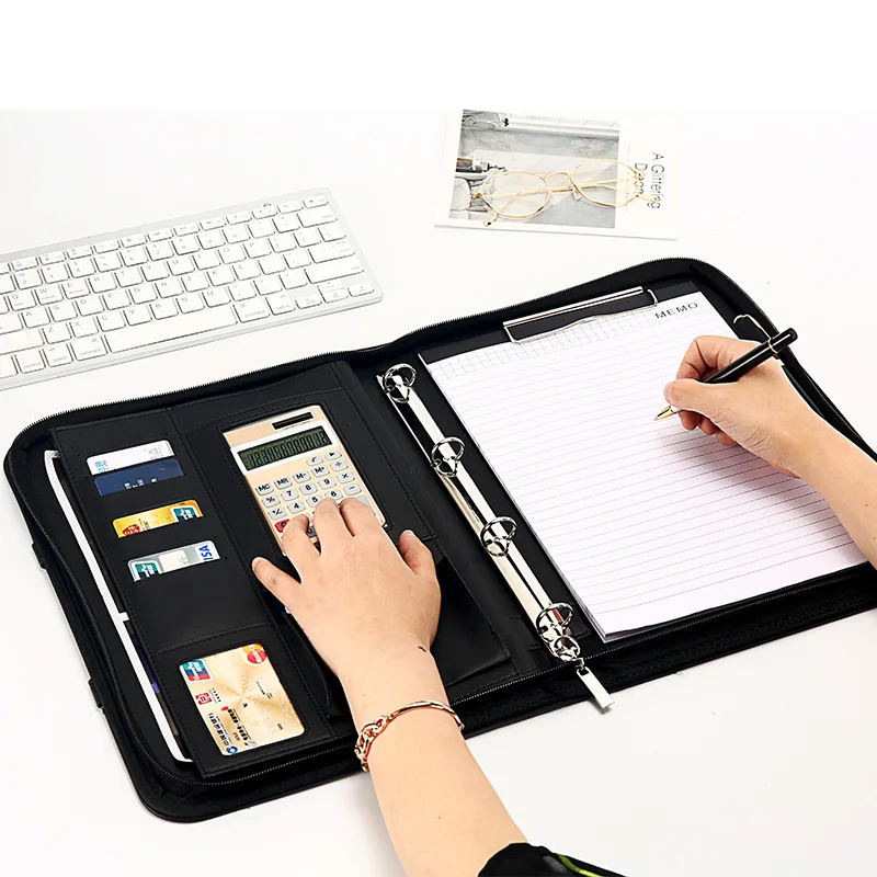 Деловая портативная папка калькулятор формата а4 для мужчин|Папка файлов| |