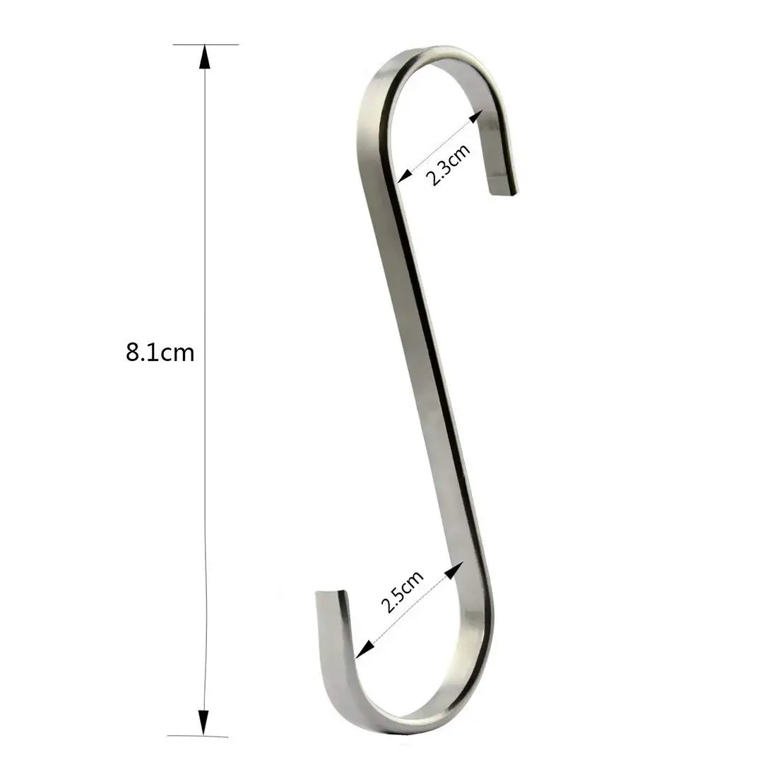 

Set of 10 S Stainless Steel Suspension Hooks for Kitchen Cookware or Butcher Meat