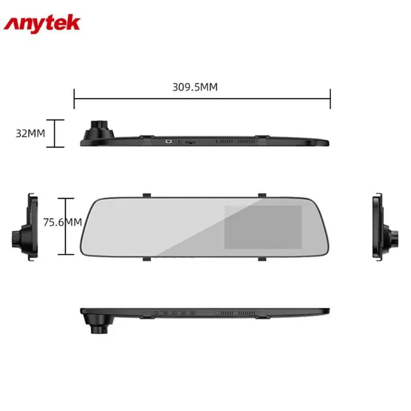 Автомобильный видеорегистратор зеркало заднего вида Anytek A5 + камера Full HD 1080P Ultra