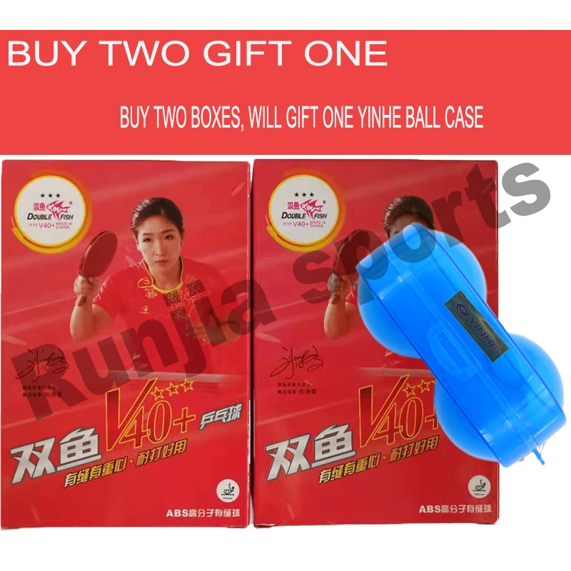 Original double fish 3 stars V40+ table tennis ball ABS polymer material for ping pong racket game wholesale total 6balls