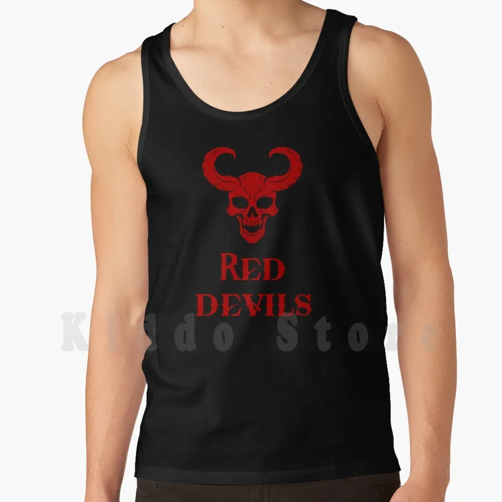 

Red Devils Tank Tops Vest Sleeveless Red Devils Devil Red United Football Fans Soccer Fans Soccer Football Devils