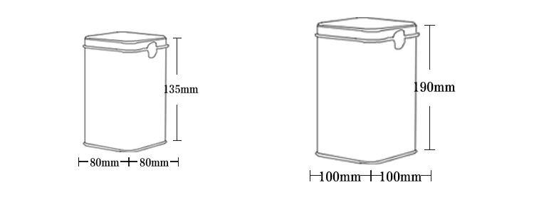 Однотонная жестяная чайная коробка квадратные жестяные контейнеры
