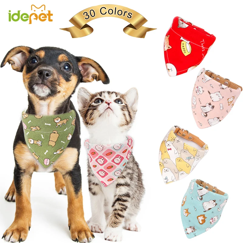 

New Dog Scarf Cat Scarf Pet Bandanas Collar For Small Dogs Cats Adjustable Triangular Puppy Tie Necktie Washable Pet Accessories