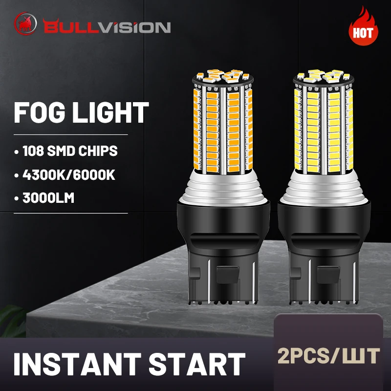 

Bullvision H7 H8 H11 Led Fog Lights 4300K 6000K T20 PSY24W PY21W P13W H16 Signal Lamps 9012 HB4 9006 HB3 9005 Light Bulbs In Car