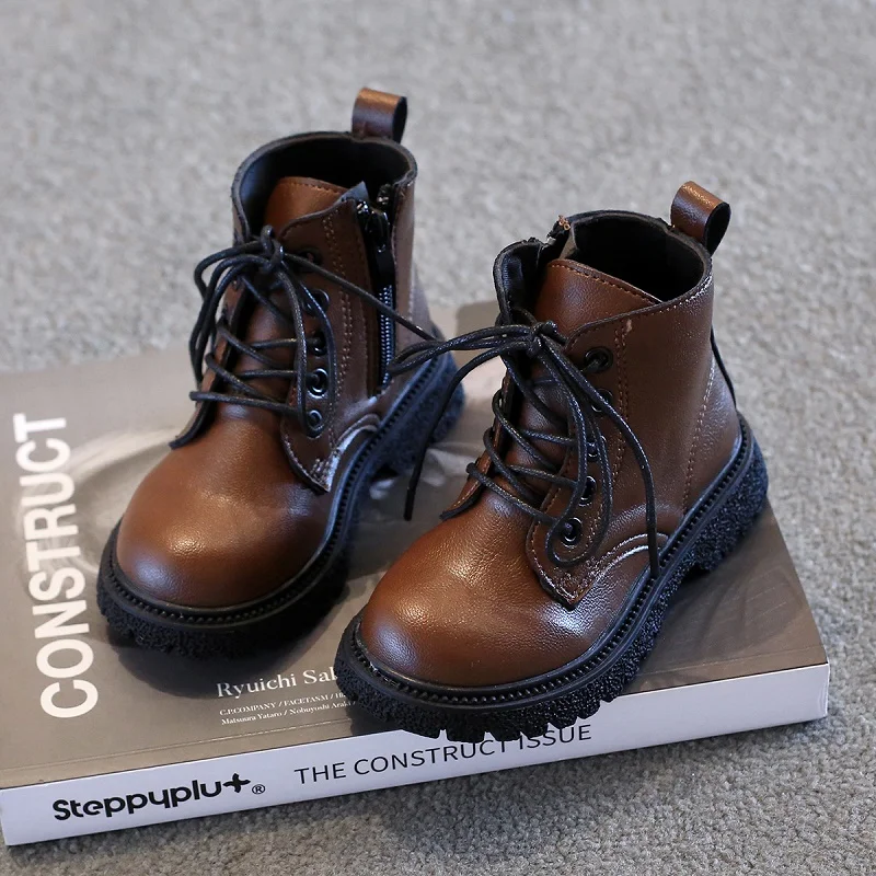 

Autumn Children Boots Boys Girls Leather Martin Boots Fashion Waterproof Non-Slip Kids Boots Student Shoe 2021 3 5 7 8 9 12 Year