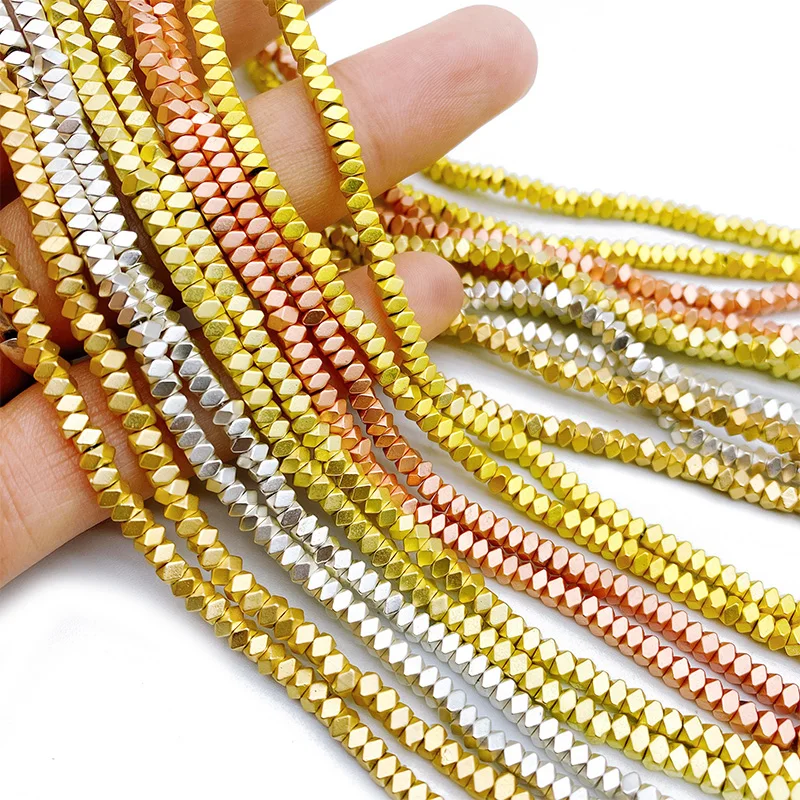 Полированный матовый 3*2 мм граненый квадратный гематит натуральный камень