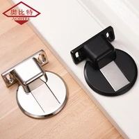 aobt black stainless steel magnetic door stopper free punching sticker hidden door holders floor mounted nail free door stops