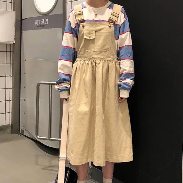 Весенне осенний женский сарафан черное повседневное свободное платье без