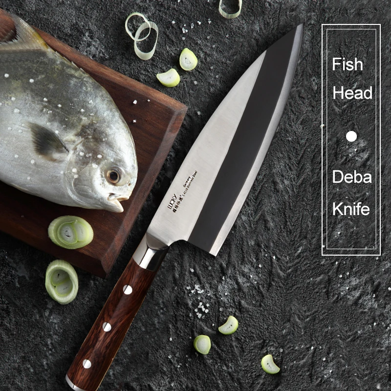 Deba нож с рыбьей головкой кухонный немецкий 1 4116 нержавеющая сталь японский шеф