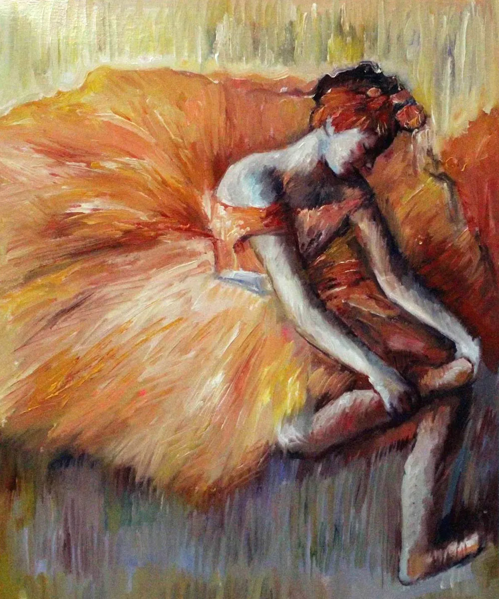 

Impressionist Canvas Art Painting Dancer Adjusting Her Sandal by Edgar Degas Oil Reproductions Dancing Paintings Handmade