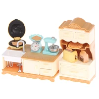 1 set cute 112 doll house mini furniture dining table cabinet baking set model kitchen scene