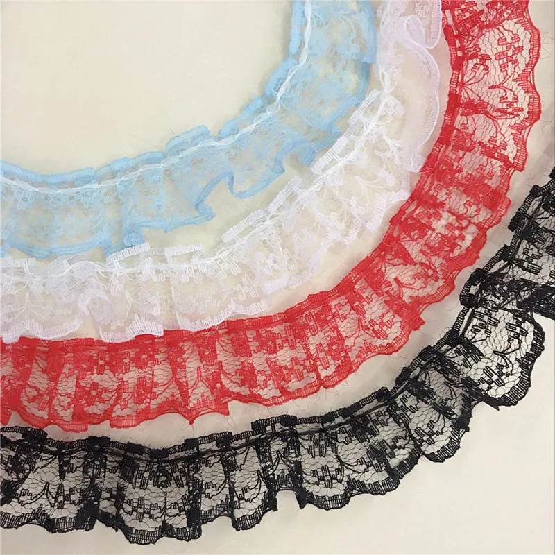 1 м последняя вышивка плиссированные гипюровые кружевные ленты 2 5 см сделай сам