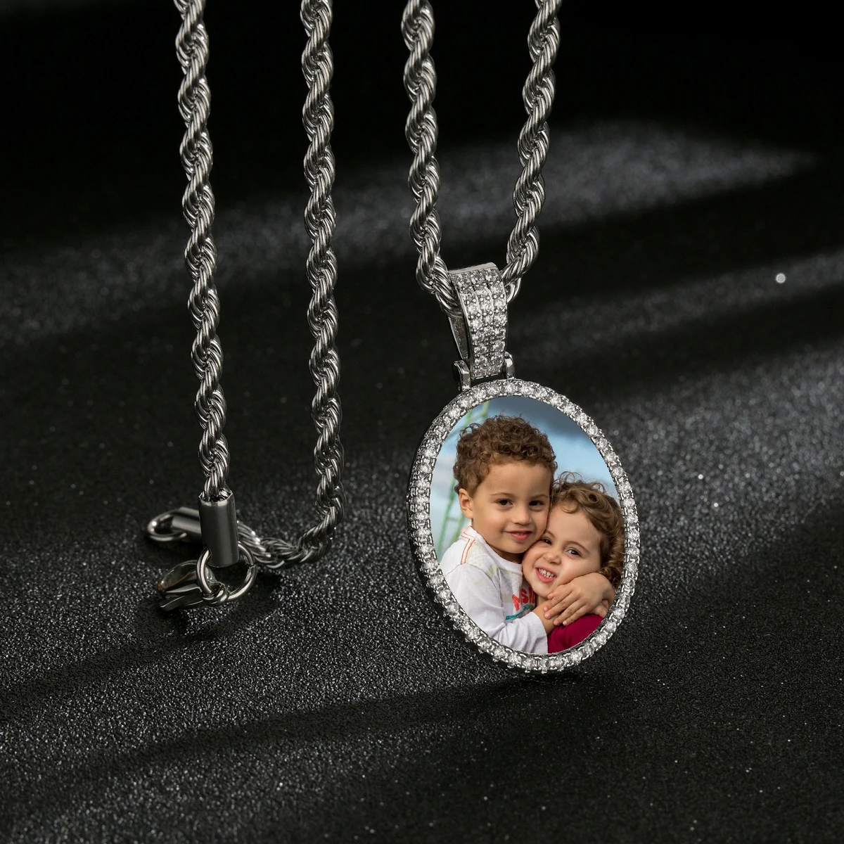 

Memory Photo Customize Nameplate Pendant Necklace Photo Pictures Necklace Pendant Custom Kids Family Friend Picture Gifts