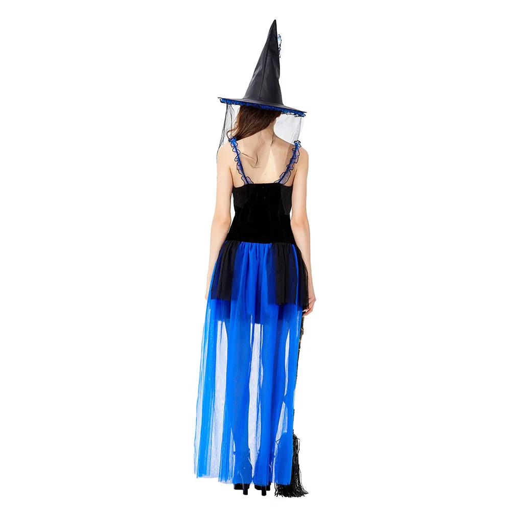 Женский сексуальный костюм ведьмы на Хэллоуин для взрослых волшебницы с хвостом