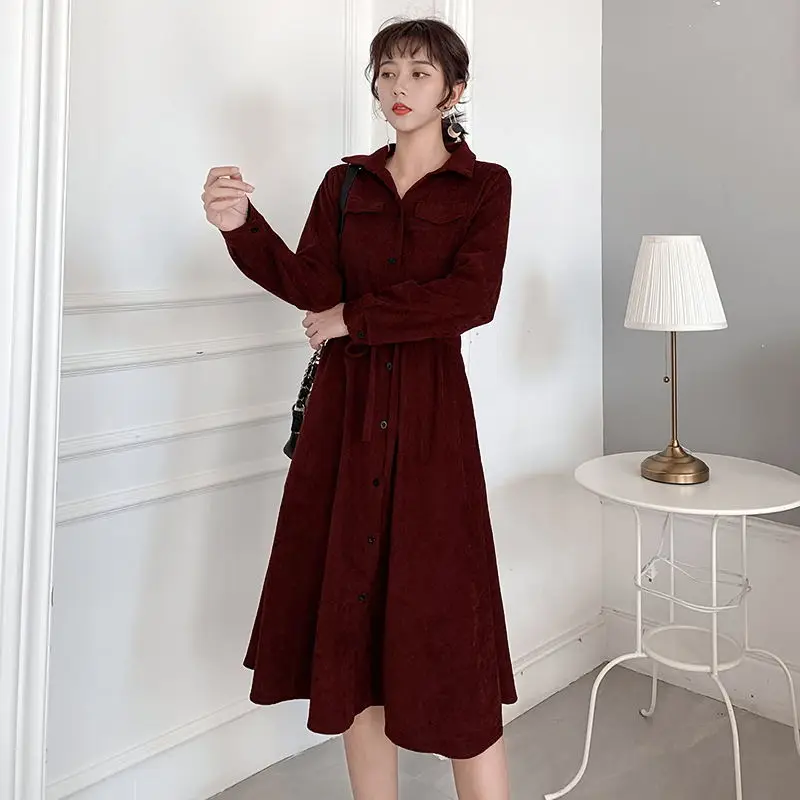 2020 Новое поступление женские платья с длинным рукавом элегантное осенне зимнее